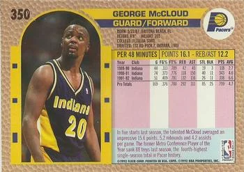 1992-93 Fleer George McCloud #350 card back image