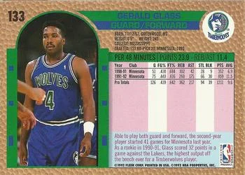 1992-93 Fleer Gerald Glass #133 card back image
