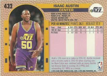 1992-93 Fleer Isaac Austin #432 card back image
