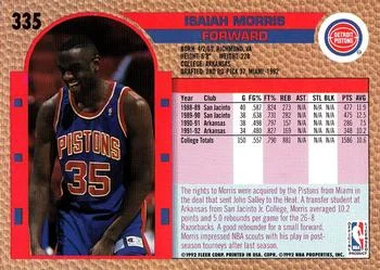 1992-93 Fleer Isaiah Morris #335 card back image