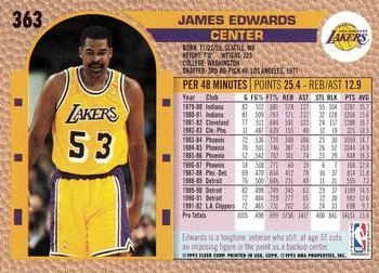 1992-93 Fleer James Edwards #363 card back image