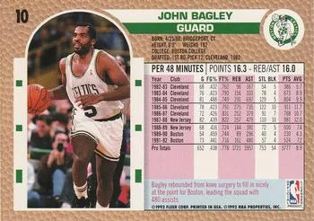 1992-93 Fleer John Bagley #10 card back image