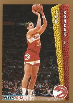1992-93 Fleer Jon Koncak VARVAR: Photo of him shooting on back #4a card image