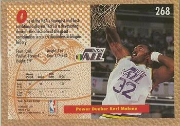 1992-93 Fleer Karl Malone SD #268 card back image