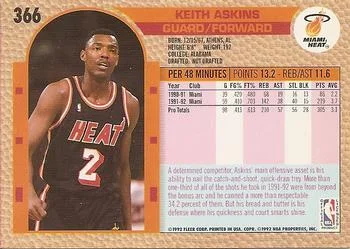 1992-93 Fleer Keith Askins #366 card back image