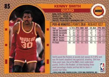 1992-93 Fleer Kenny Smith #85 card back image