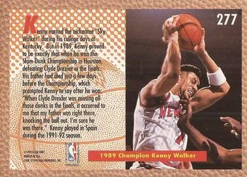 1992-93 Fleer Kenny Walker SD #277 card back image