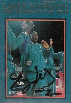 1992-93 Fleer Larry Johnson AU Larry Johnson NBA Rookie of the Year Autographs #11 card image