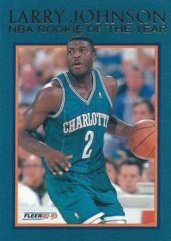 1992-93 Fleer Larry Johnson NBA Rookie of the Year #12 card image