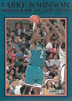 1992-93 Fleer Larry Johnson [Larry Johnson NBA Rookie of the Year] NBA Rookie of the Year #4 card image