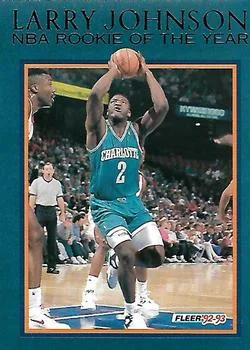 1992-93 Fleer Larry Johnson [Larry Johnson NBA Rookie of the Year] NBA Rookie of the Year #8 card image