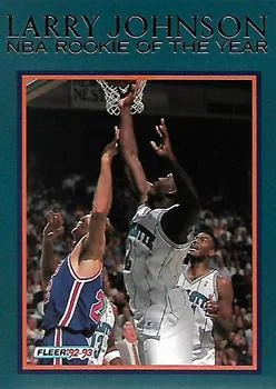 1992-93 Fleer Larry Johnson [Larry Johnson NBA Rookie of the Year] NBA Rookie of the Year #9 card image