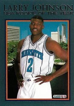 1992-93 Fleer Larry Johnson EXCH Larry Johnson NBA Rookie of the Year #15 card image
