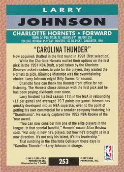 1992-93 Fleer Larry Johnson PV #253 card back image