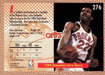 1992-93 Fleer Larry Nance SD #276 card back image