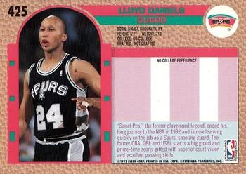 1992-93 Fleer Lloyd Daniels #425 card back image