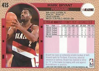 1992-93 Fleer Mark Bryant #415 card back image
