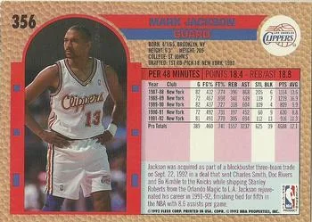 1992-93 Fleer Mark Jackson #356 card back image