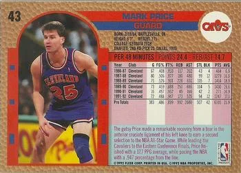 1992-93 Fleer Mark Price #43 card back image