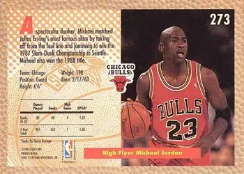 1992-93 Fleer Michael Jordan SD #273 card back image