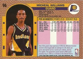 1992-93 Fleer Micheal Williams #96 card back image