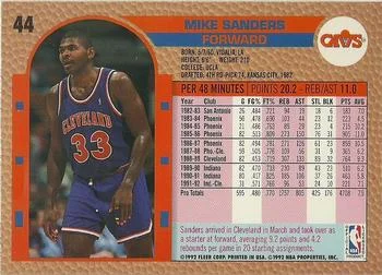 1992-93 Fleer Mike Sanders #44 card back image
