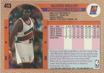 1992-93 Fleer Oliver Miller #413 card back image