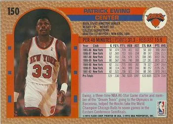 1992-93 Fleer Patrick Ewing #150 card back image