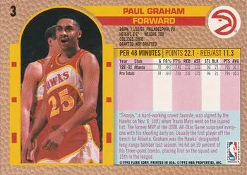 1992-93 Fleer Paul Graham #3 card back image