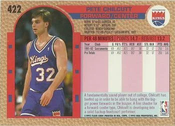 1992-93 Fleer Pete Chilcutt #422 card back image