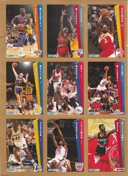 1992-93 Fleer Xavier McDaniel / Michael Jordan / Stacey Augmon / Chris Mullin / Manute Bol / Michael Adams / Chuck Person / Derrick Coleman / Buck Williams PROMO [Promo Sheet] Promo Sheet #153 / 32 / 1 / 77 / 167 / 228 / 92 / 143 / 193 card image