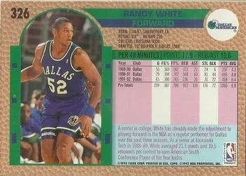 1992-93 Fleer Randy White #326 card back image