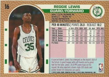 1992-93 Fleer Reggie Lewis #16 card back image