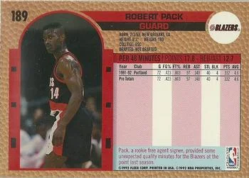 1992-93 Fleer Robert Pack #189 card back image