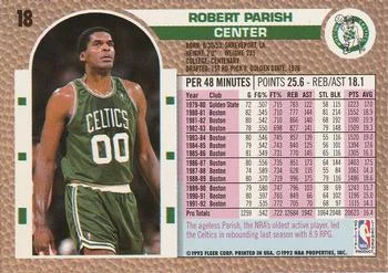 1992-93 Fleer Robert Parish #18 card back image