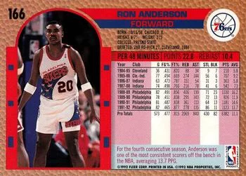 1992-93 Fleer Ron Anderson #166 card back image
