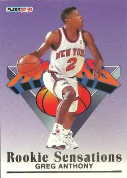 1992-93 Fleer Greg Anthony [Rookie Sensations] Rookie Sensations #1 card image