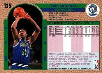 1992-93 Fleer Sam Mitchell #135 card back image