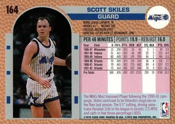 1992-93 Fleer Scott Skiles #164 card back image