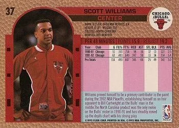 1992-93 Fleer Scott Williams #37 card back image
