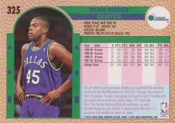 1992-93 Fleer Sean Rooks #325 card back image