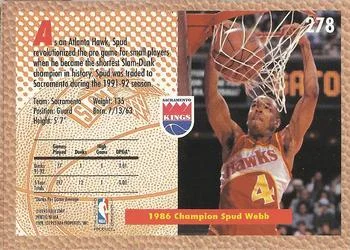 1992-93 Fleer Spud Webb SD #278 card back image