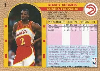 1992-93 Fleer Stacey Augmon #1 card back image
