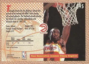 1992-93 Fleer Stacey Augmon SD #295 card back image