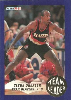1992-93 Fleer Clyde Drexler [Team Leaders] Team Leaders #22 card image