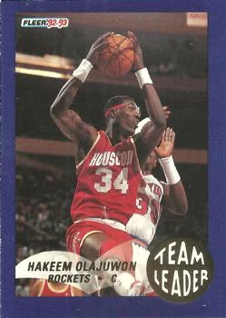 1992-93 Fleer Hakeem Olajuwon [Team Leaders] Team Leaders #10 card image