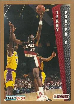 1992-93 Fleer Terry Porter #190 card image