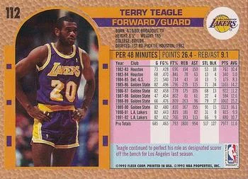 1992-93 Fleer Terry Teagle #112 card back image