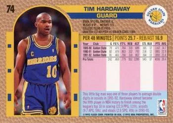 1992-93 Fleer Tim Hardaway #74 card back image