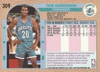 1992-93 Fleer Tom Hammonds #309 card back image
